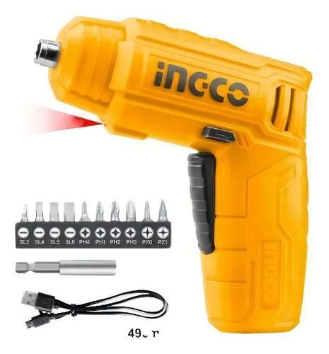 Destornillador inalambrico usb 1/4" Ingco CSDLI0402