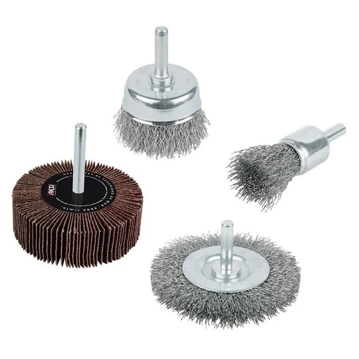 Juego de cardas para taladro 4 piezas Aksi 116691