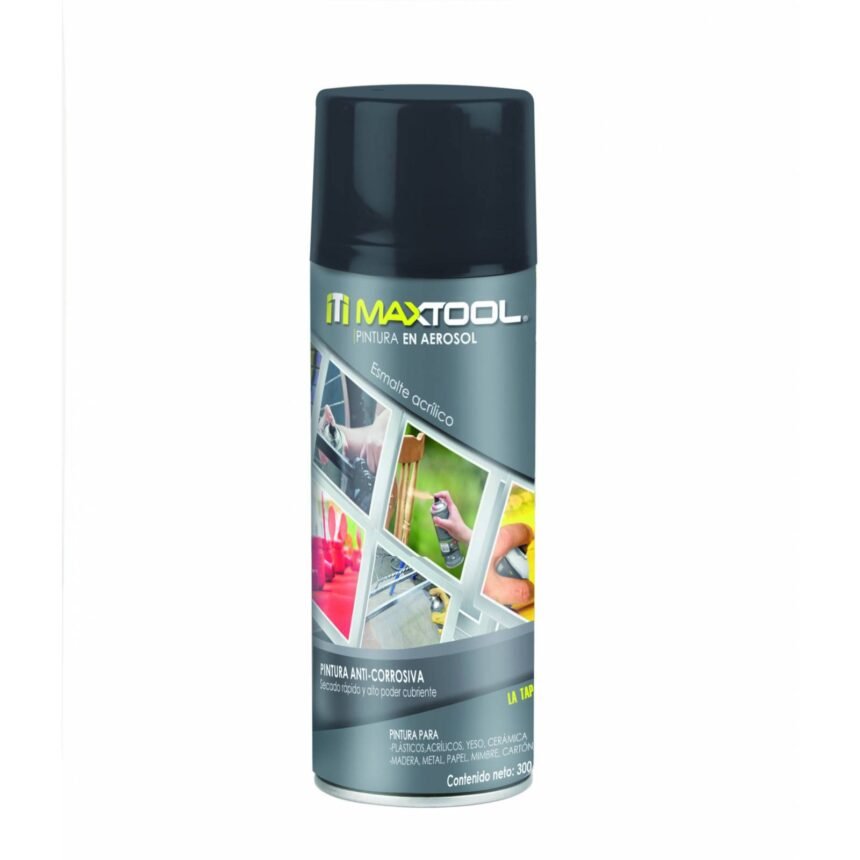 Pintura en aerosol negro brillante Maxtool 309133