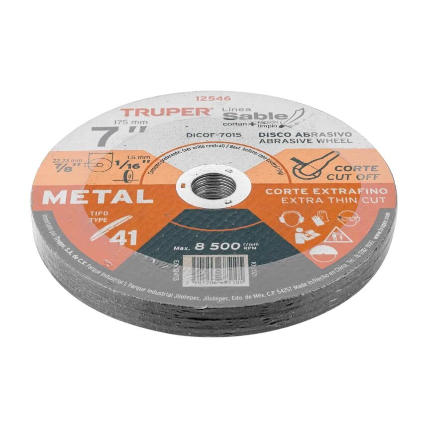 Disco corte delgado para metal 7″ Truper DICOF-7015