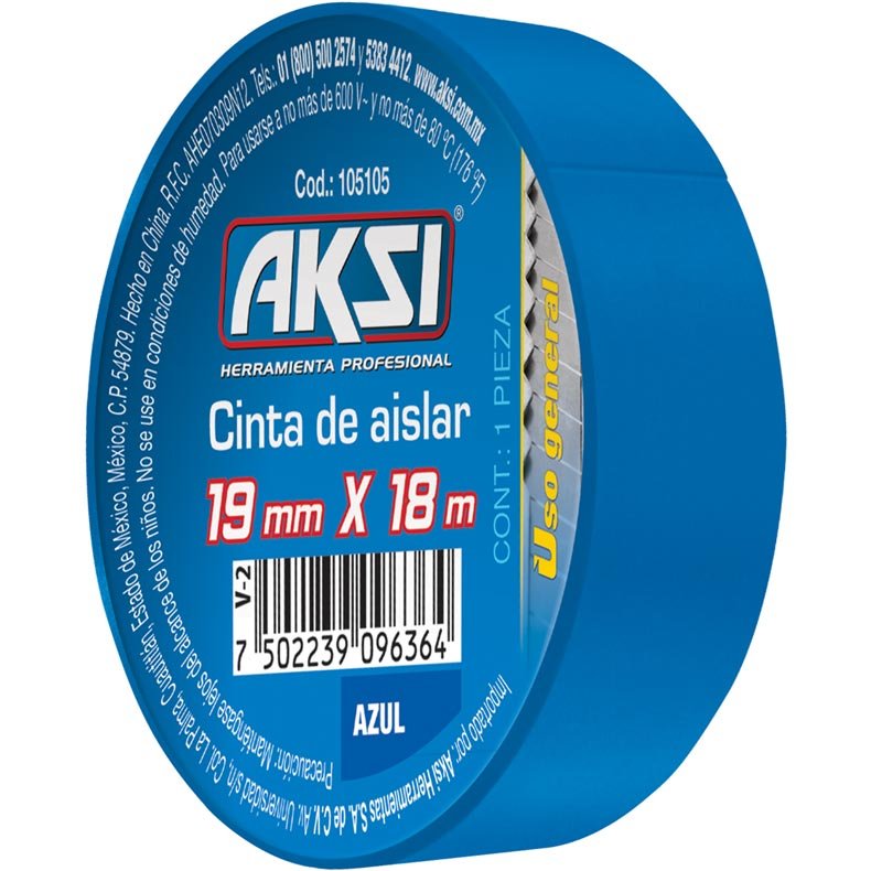 Cinta de aislar azul de 18 m Aksi 105105