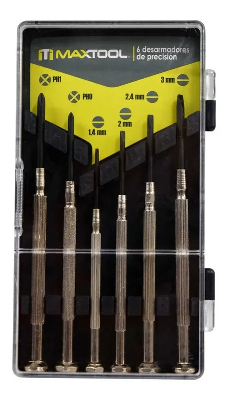 Juego de 6 desarmadores precisión Maxtool 307502