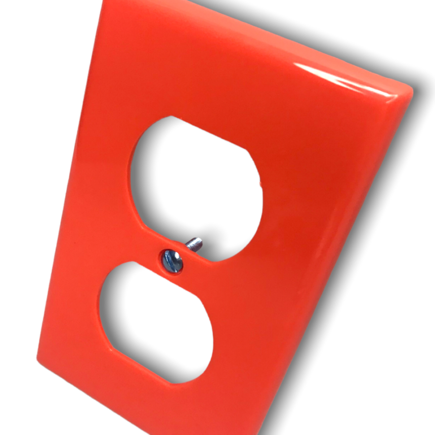 Placa p/contacto doble naranja Sanelec 4299