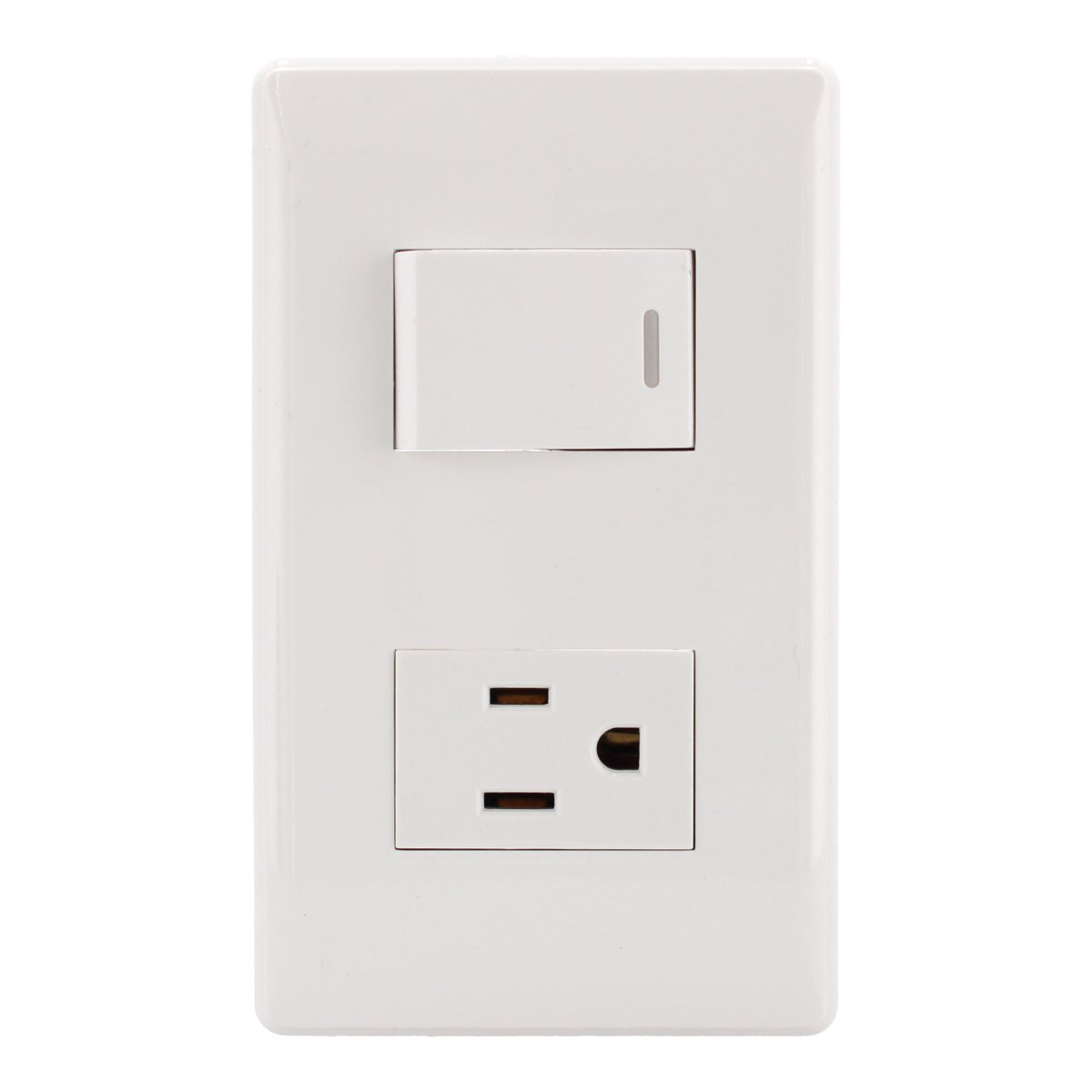 Contacto y apagador con placa italiana Sanelec 4449