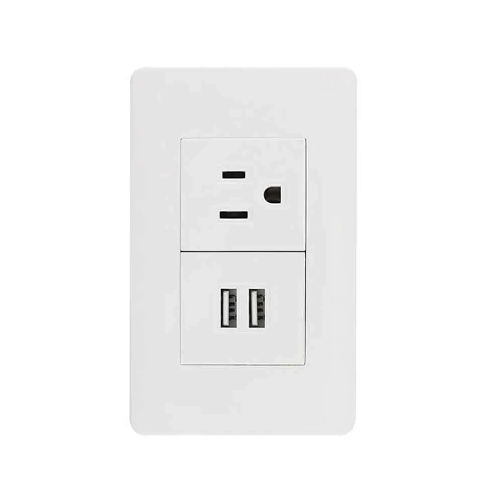 Placa armada contacto y USB blanca Sanelec 4466