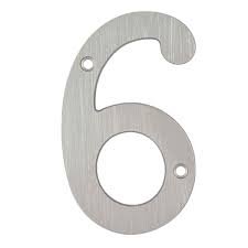 Número exterior metálico #6 Santul 8436