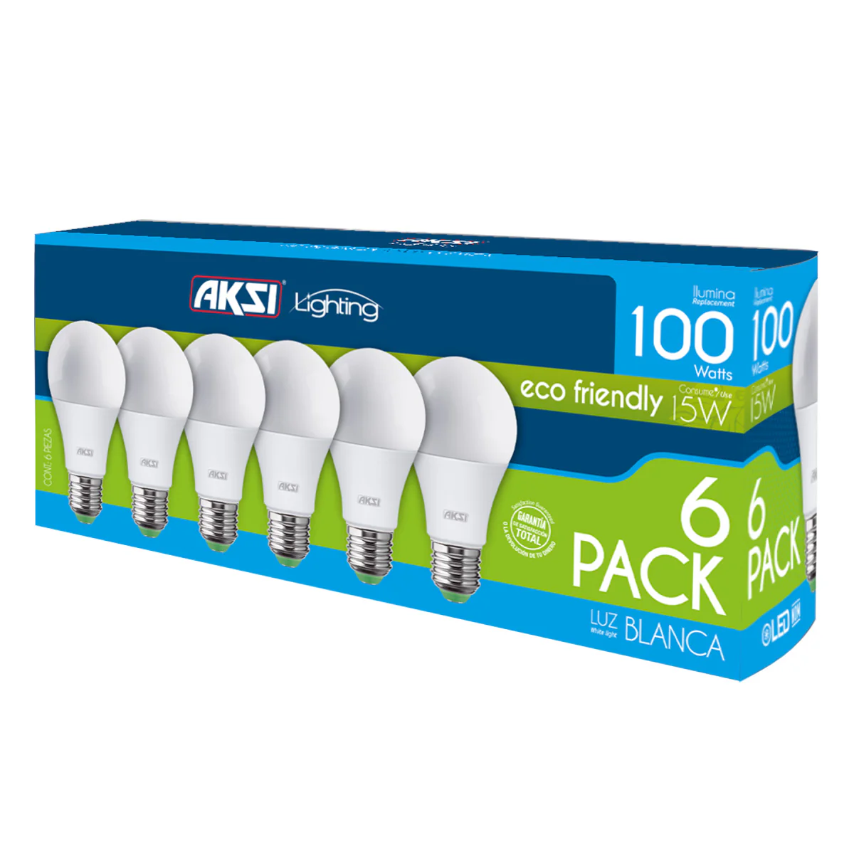 Foco led 6 pack 15 W luz blanca Aksi 129044 - Imagen 2