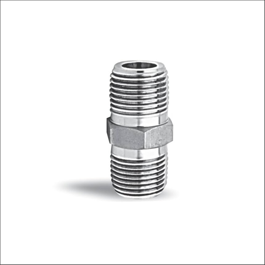 Niple acero macho-macho 1/4" Maxtool 306406